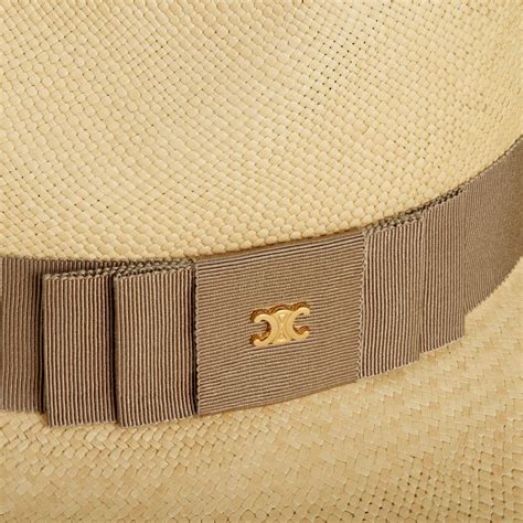 Celine Neutral Straw Panama Hat (CEL304489) 